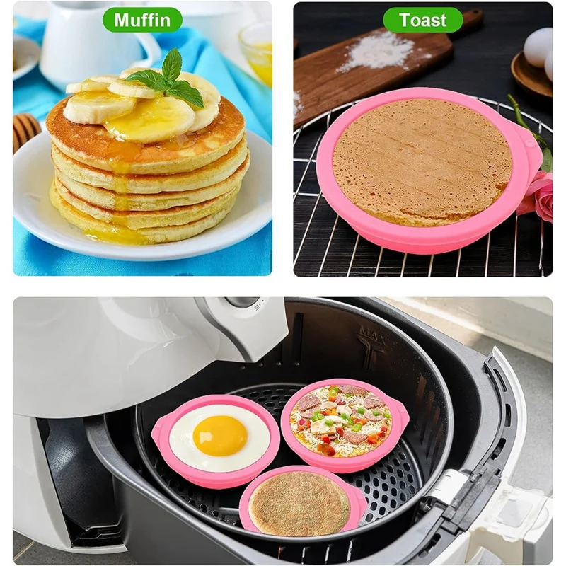 4 Pcs Air Fryer Egg Molds Air Fryer Egg Pan For Muffin Lids, Toast, Non-Stick Air Fryer Accessories