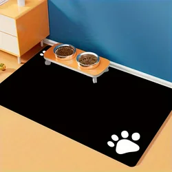 1pc Soft Non-slip Pet Mat For Dogs, Puppy Food Mat, Super Absorbent Quick Dry Dog Floor Pad Pet Bowl Mat For Food And Water, Eas