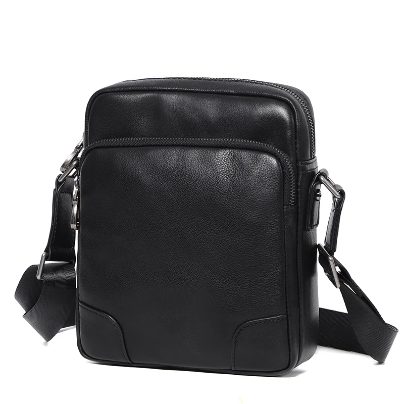 Natural Genuine Leather Men Bag Flap Soft Leather Shoulder Bags Small Male Crossbody Bag First Layer Cowhide Messnger Bags