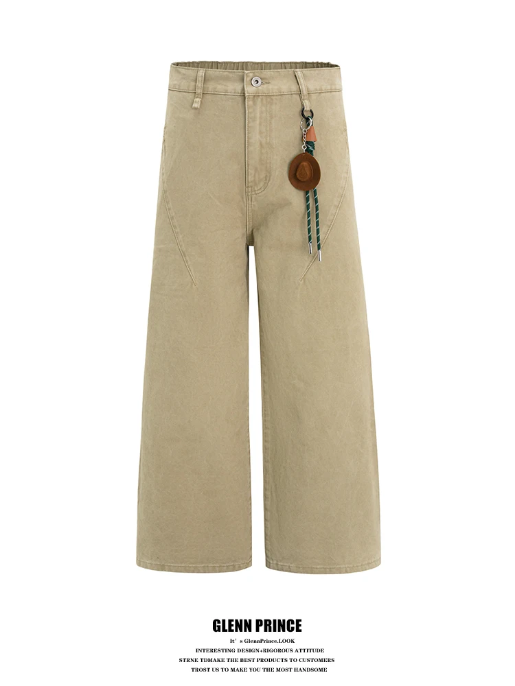 

Retro Waed Work Trousers Men's Loose Straight Leg Casual Wide Leg Pants Vintage Feel Comfortable Cotton Straight Cut Jeans