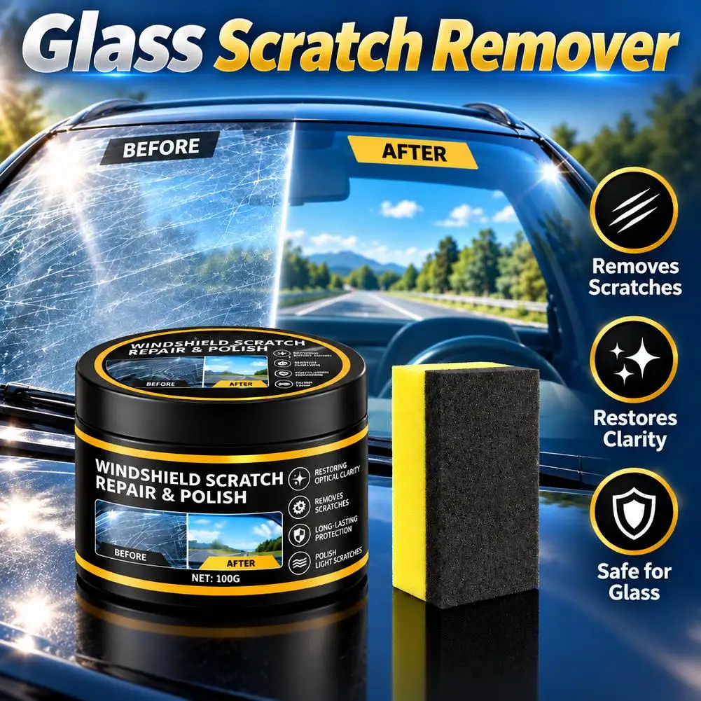 1pc Glass Scratch Repair Paste Removes Fine Scratches from Car Windows Windshield Rearview Mirrors Car Polishing Wax 2026