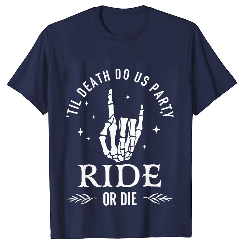 Bride or Die Bachelorette Single Farewell Party T-shirts Skeleton Middle Finger Graphic Team Bride Tribe Tee Bridal Wedding Tops