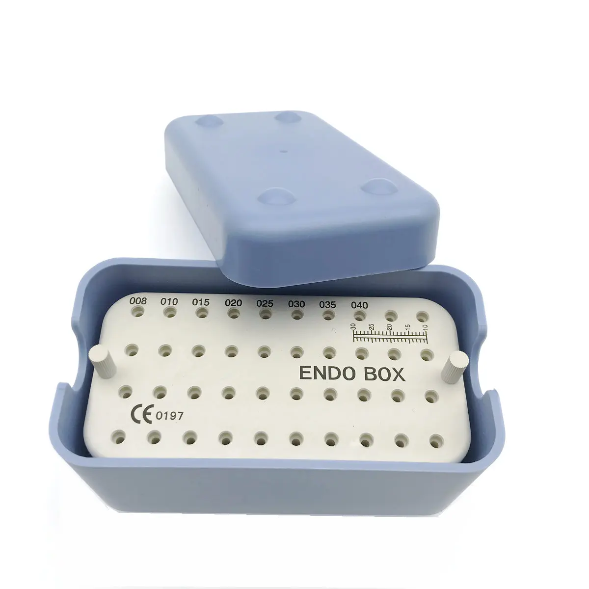 

1Pc 40 Holes Dental Plastic Endo Box With A Ruler for Files dental endo container