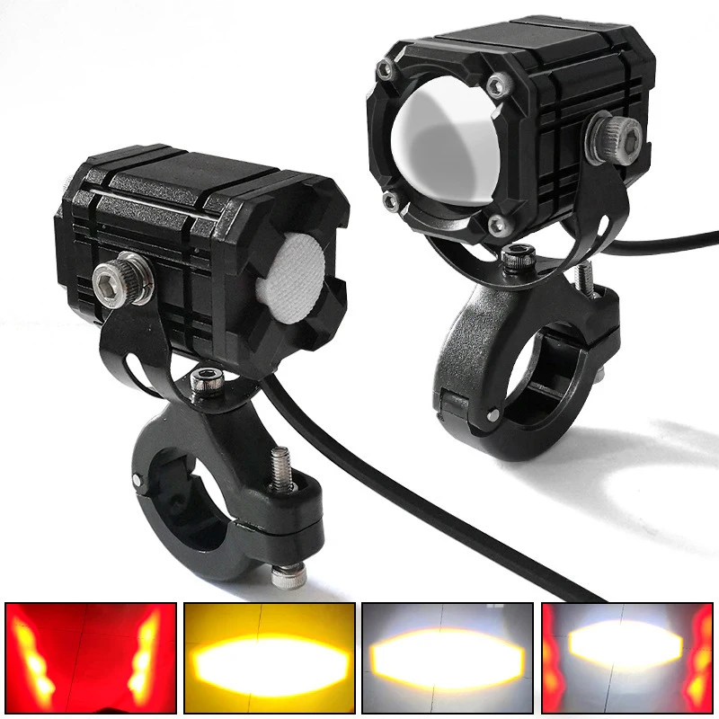 Faro LED Universal impermeable para motocicleta, lámpara antiniebla, Flash de ráfaga, lámpara auxiliar de conducción, accesorios para motocicleta, 1 ud.