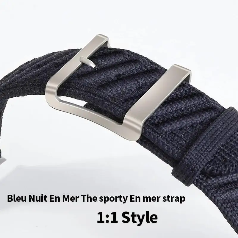 En Mer Bleu Nuit Band für Apple Watch 10 46 mm 42 mm Correa Nylon Loop Armband für Iwatch 9 8 7 6 Ultra 49 mm 44/45/38 mm Armband – Detail 2