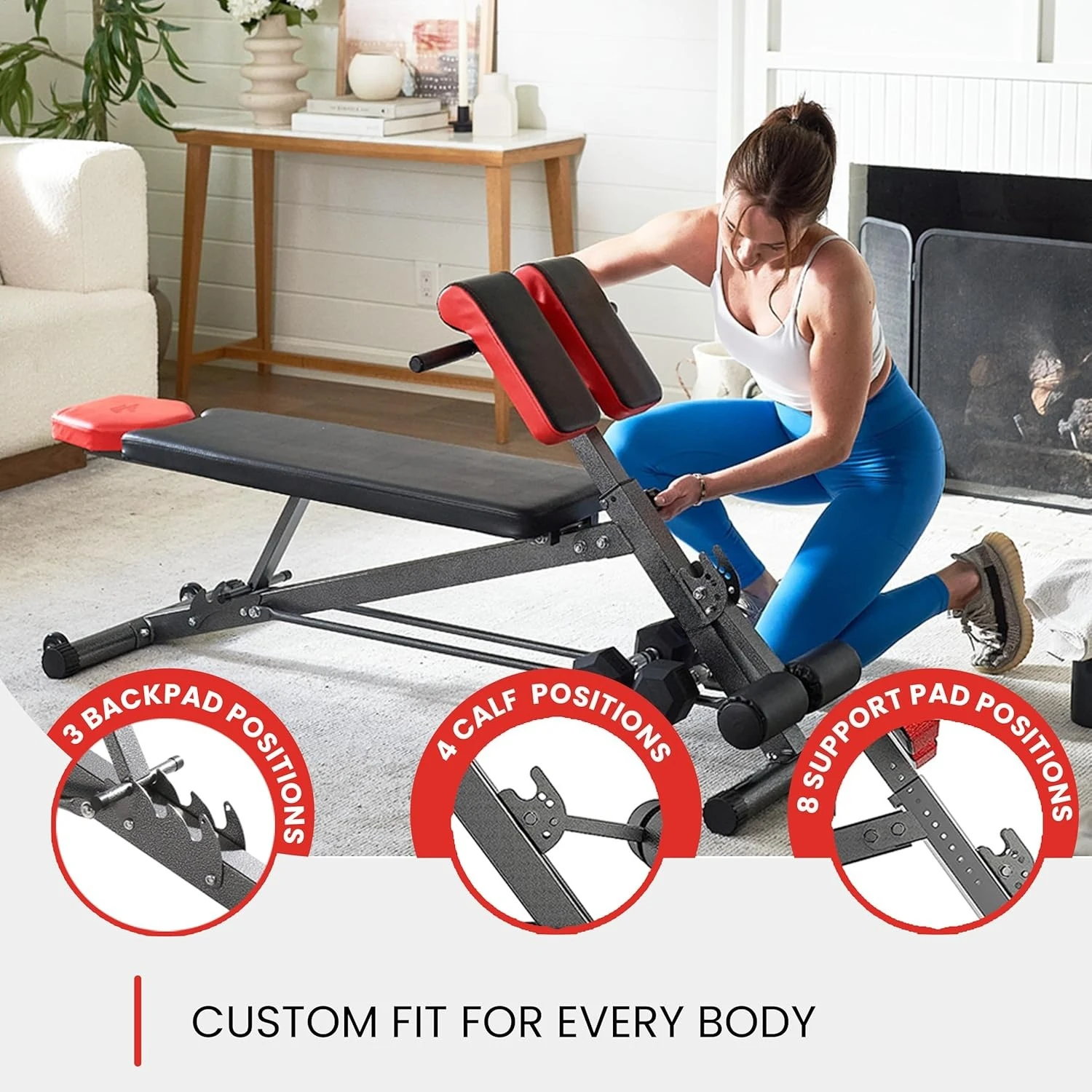 Multi-Functional Weight Bench for Full All-in-One Body Workout – Adjustable Workout Bench Press for Home Gym,