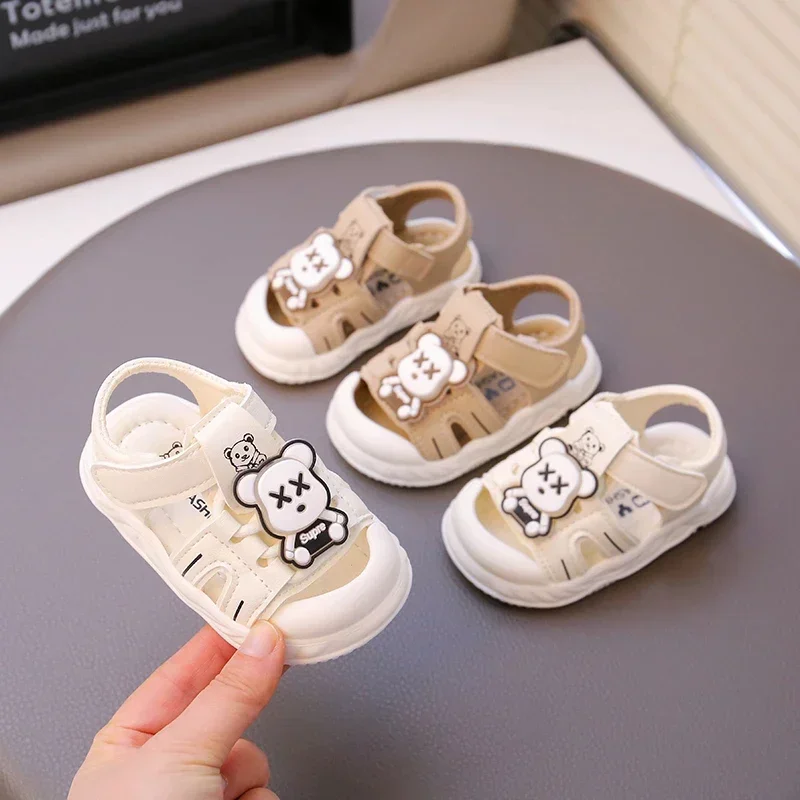 

Baby Sandals Summer Breathable Anti-Slip Soft Sole Comfortable Toddler First Walking Shoes for Boys Girls Beach Cute Bear Shoes