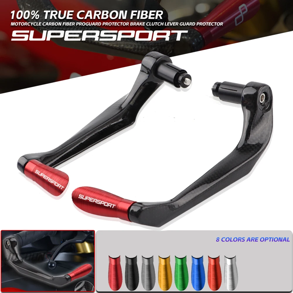 

Universal 7/8" 22mm Real Carbon Fiber Handlebar Brake Clutch Levers Protector Guard For DUCATI SuperSport 950 939 2018-2020-2023