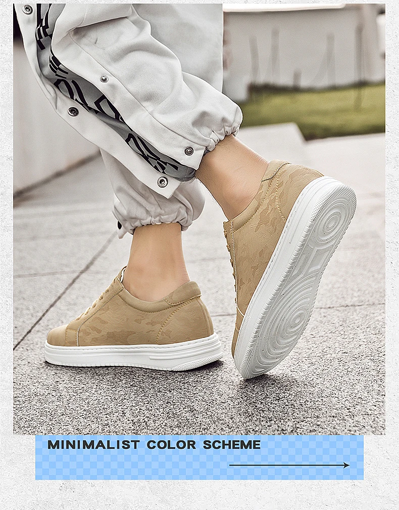 Breathable Outdoor Elevator Sneakers Men Shoes PU Leather Height Increasing Casual Shoes Walking Footwear Men Lift Sports Shoes