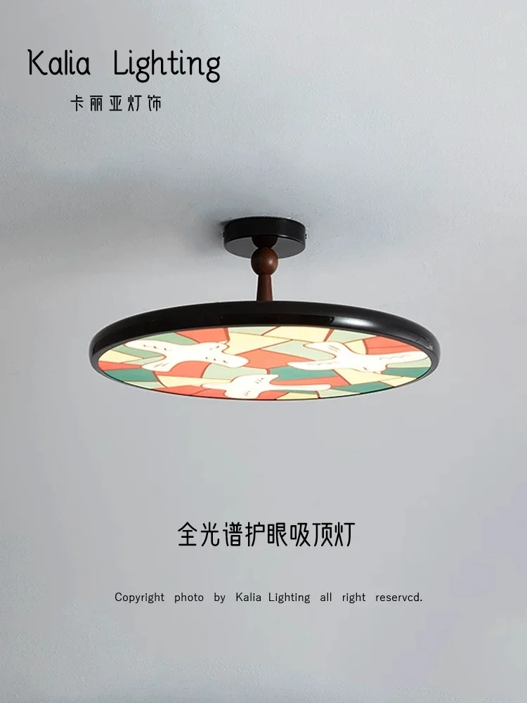 French Cream Style Bedroom Vintage Ceiling Light Cartoon Master Bedroom Light Study Children's Room Eye Protection Light