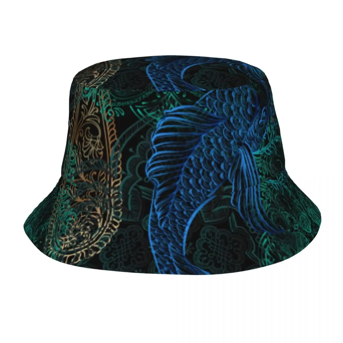 

Mandala Koi Bucket Hat Bob Fisherman Cap Outdoor Travel Sun Visor Fashion Panama