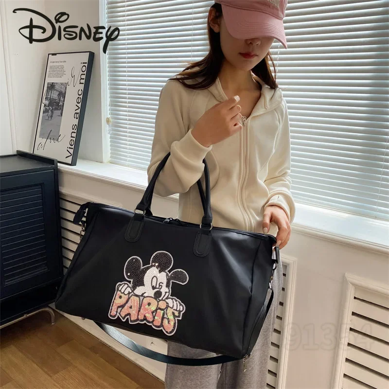 Disney-Bolsa de pañales de Mickey para bebé, bolso multifuncional de gran capacidad, de alta calidad, a la moda