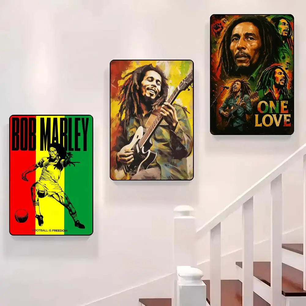 

Rock Singer Bob M-Marley Poster Sticky Wall Waterproof Home Living Room Bedroom Bar Aesthetic Decoration Perfect Gift