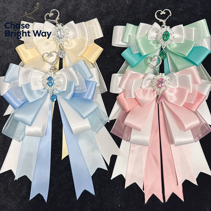 Ciondolo a Fiocco a Doppio Strato, Nastro Versatile, Borsa Ita Anime, Ciondolo Fai-da-Te per Borsa, Borsa Ita Lolita Bidimensionale, Gioiello Regalo p