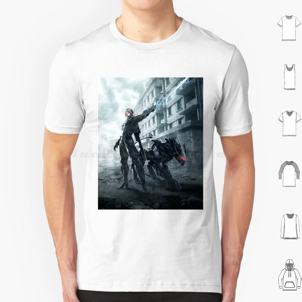 Metal Gear Rising Raiden _ Amp _ Bladewolf camiseta gráfica algodón hombres mujeres DIY estampado Metal Gear Rising Raiden Metal Gear sólido
