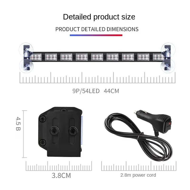 Multifunctional Color-Changing Bumper Light Led Strobe Rescue Warning Light Car Truck Opening Flash Strip Stick