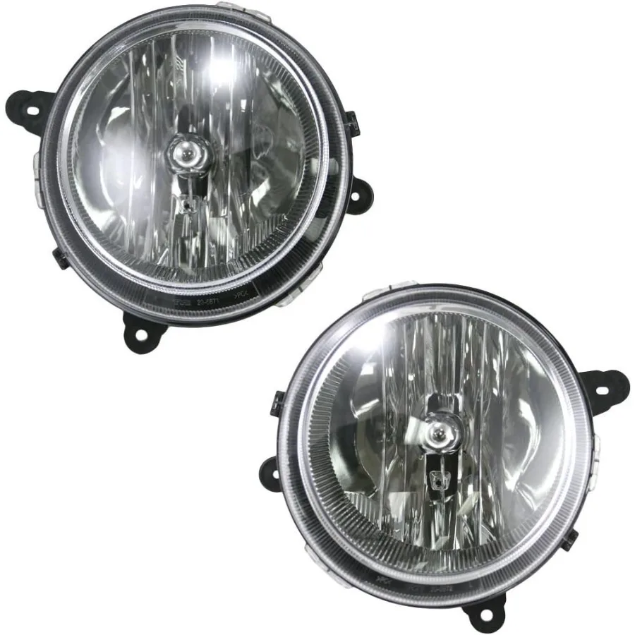 

2 Piece Headlight Assembly Set Chrome Bezel Driver and Passenger Side Compatible with Jeep Compass 2007-2010 Patriot 2007-17 CH