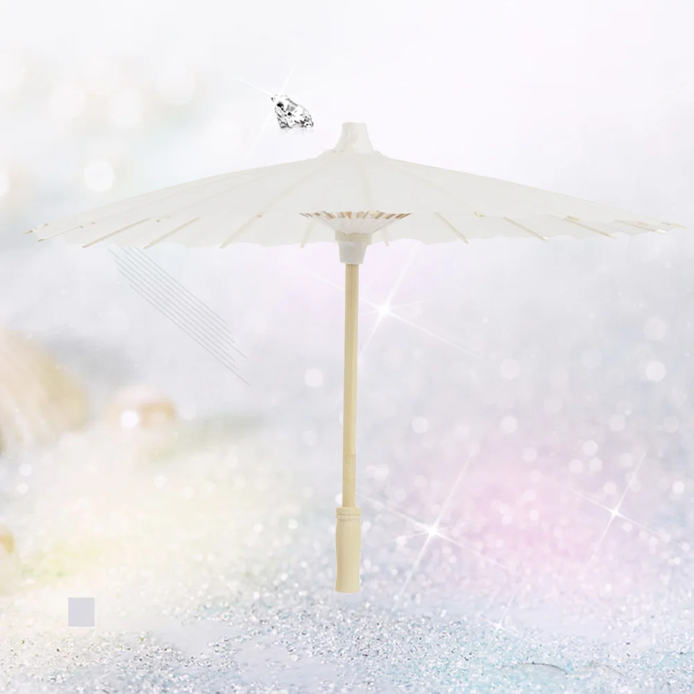 

Children Performance Umbrella 40Cm Diameter White Paper Parasol DIY Painting Party Decoration Dance Prop Paper Umbrella