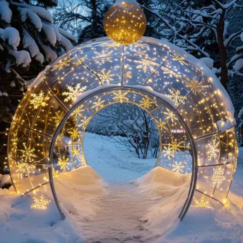

Charming snowflake light tunnels - perfect for winter wonderland and holiday decorations