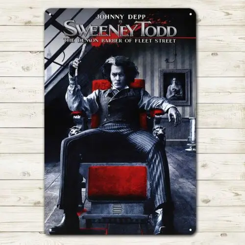 Sweeney Todd Johnny Depp Movie Metal Poster Tin Sign - 20x30cm Plate