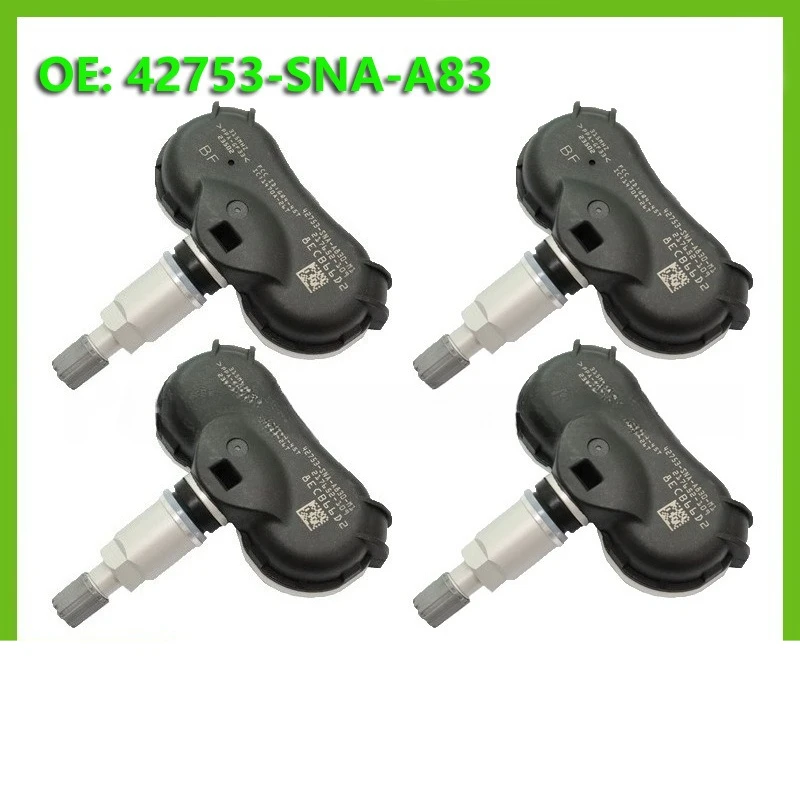 

42753-SNA-A83 42753SNAA83 1/4pcs TPMS Tire Pressure Monitor Sensor for Honda Odyssey CR-Z Acura CSX Insight Fit Element Civic