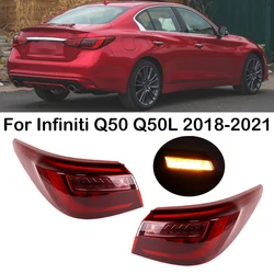 For Infiniti Q50 Q50L 2018 2019 2020 2021 LED Car Rear Outer Tail Light Rear Tail Lamp Taillights Assembly Reverse Brake Lamp