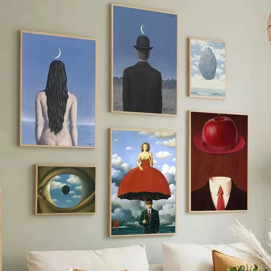 ريني ماغريت مجردة قماش اللوحة السريالية الأعمال الفنية الكلاسيكية الملصقات وطباعة جدار صورة فنية لغرفة المعيشة ديكور المنزل