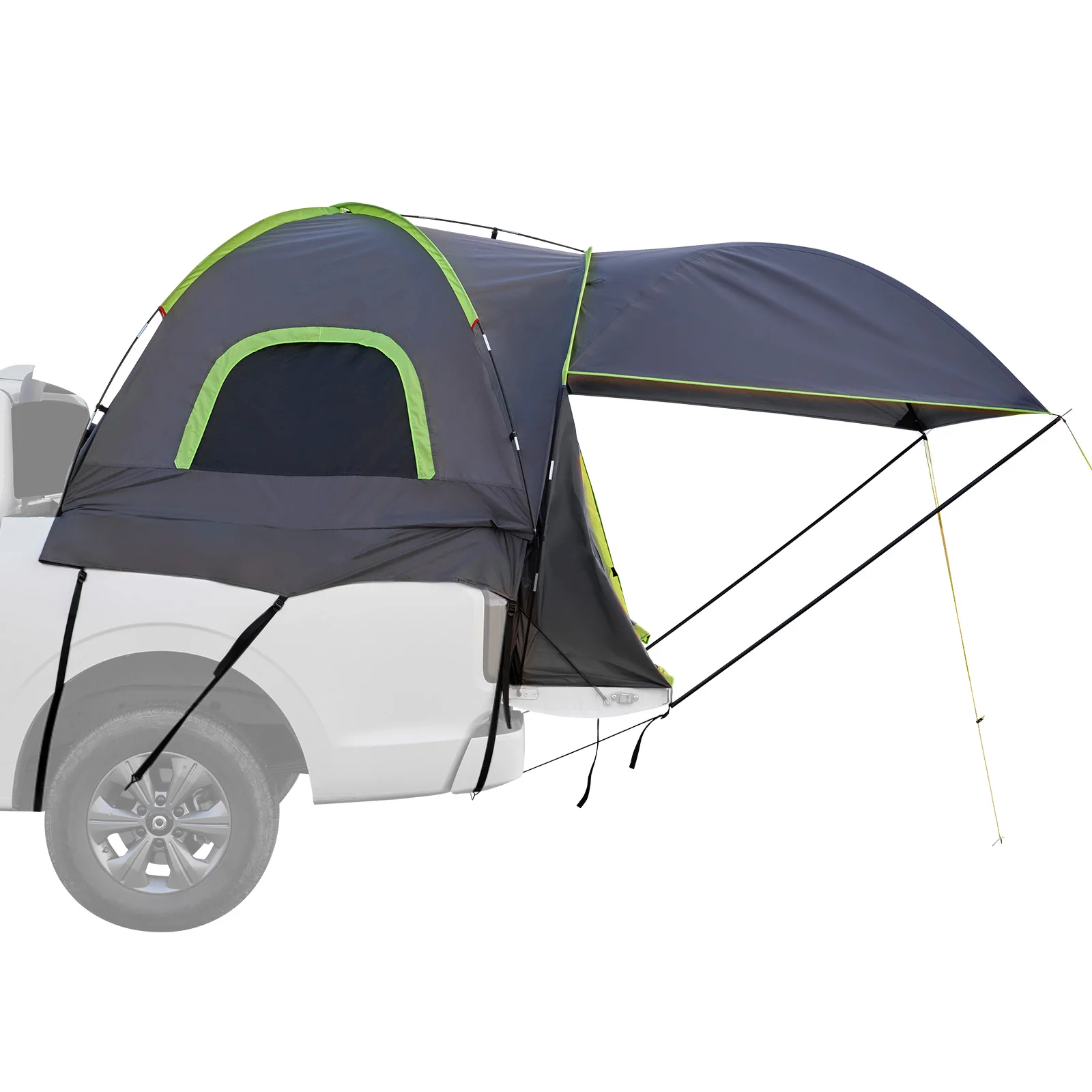 SucceBuy Tenda da camioncino per campeggio Impermeabile PU2000 Tenda da letto per camion per 2-3 persone Letto per camion Camper Shell con tendalino espandibile
