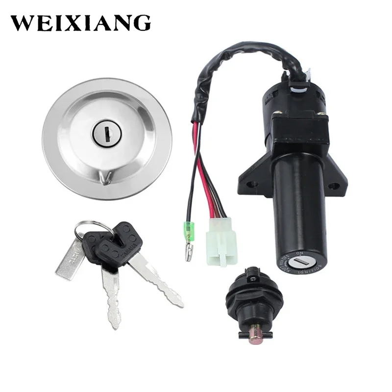 Kit de interruptor de encendido de motocicleta, conjunto de tapa de tanque de combustible con 2 llaves para Yamaha YBR125 YBR 125 2002-2014