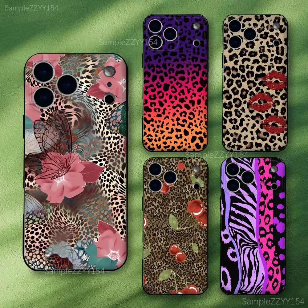 

Fashion Tiger Leopard Print Phone Case For iPhone 15,16,17,13,14,11,12,Pro,Max,Plus,E,Air,Mini Shockproof Soft Cover Fundas