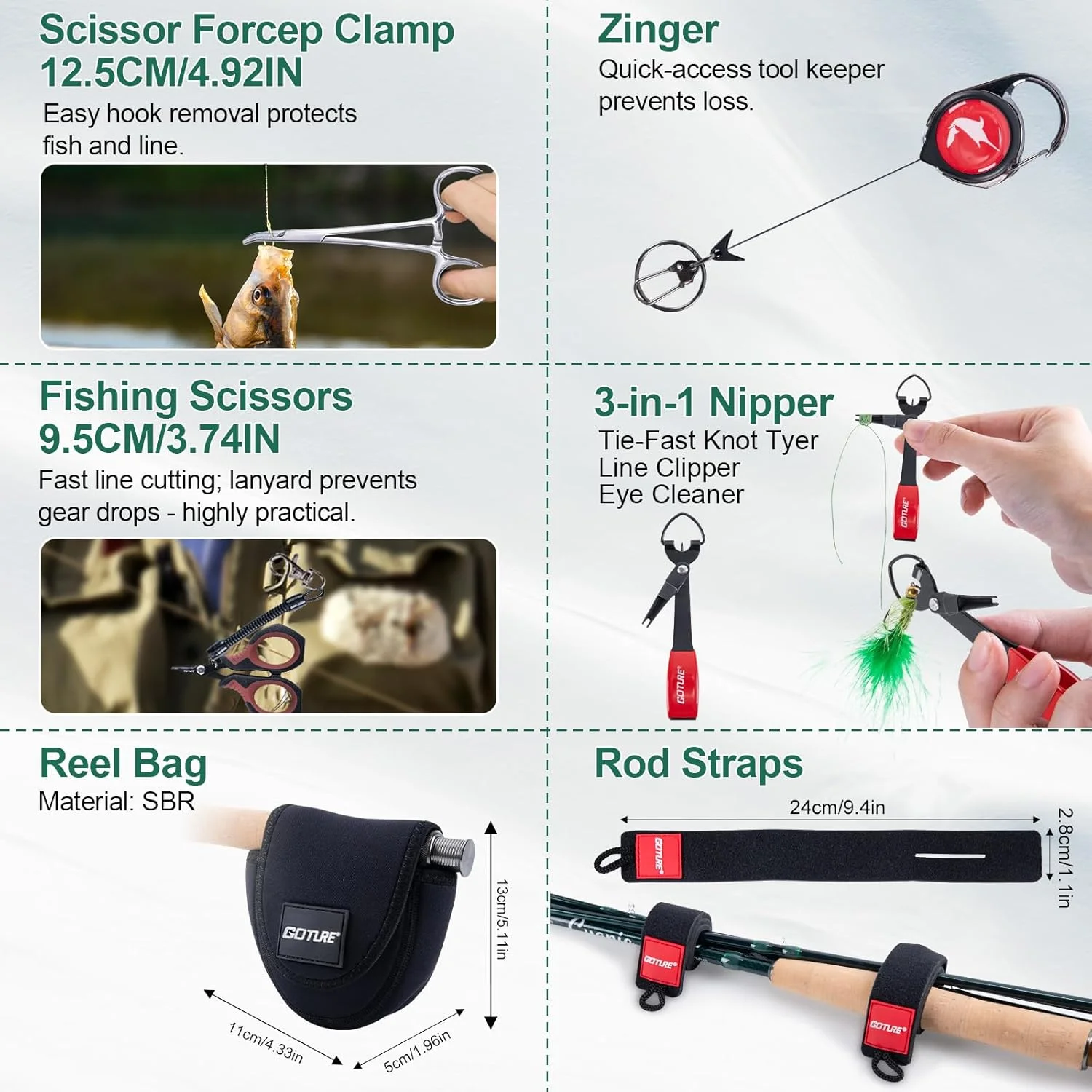 Fly Fishing Rod and Reel Combo,4 Piece Lightweight Ultra-Portable Graphite Fly Rod 5/6 Complete Starter Package with Carrier Bag