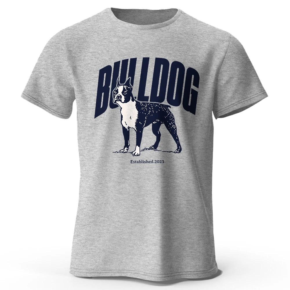 Herren-T-Shirt mit Bulldoggen-Aufdruck, 100 % Baumwolle, übergroß, robuste Grafik-T-Shirts für Damen, Sommer-Tops, urbane Streetwear