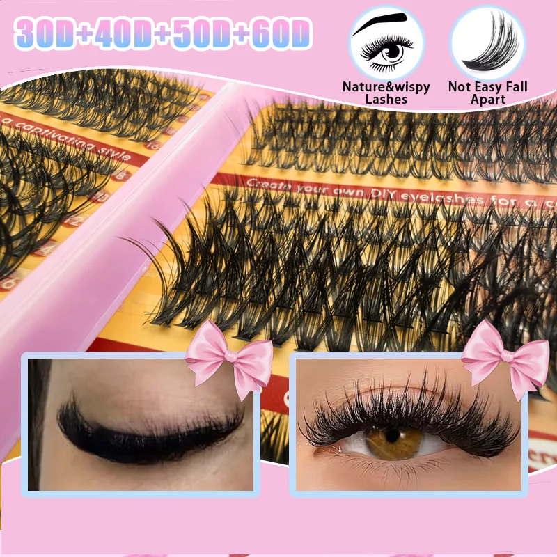Kit de Pestañas 200/800 Piezas 8-16mm Extensiones Premium 30D 40D 50D 60D Reutilizables para Principiantes 3