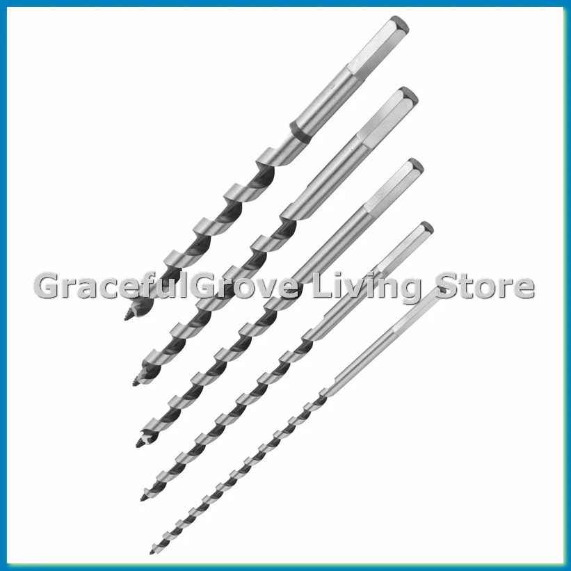 

5 шт., 230 мм, шестигранный хвостовик, удлиненный спиральный шнек, набор сверл по дереву, набор спиральных сверл для деревообработки, набор инструментов 6, 8, 10, 12, 14 мм-ABFB