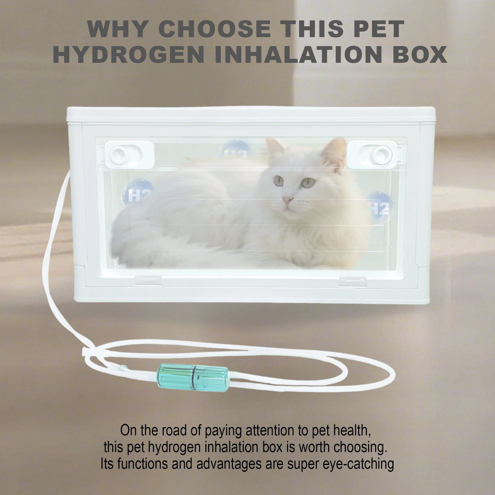 Foldable Hydrogen Nebulizer Chamber for Pets - Cat & Dog Respiratory Care, Lightweight Transparent Design