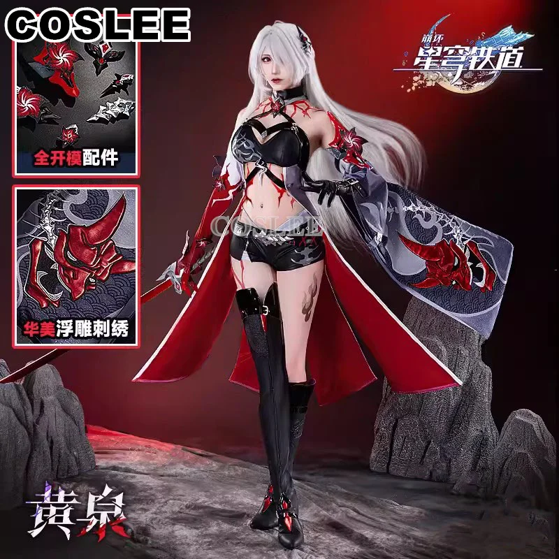 COSLEE [S-3XL] Acheron Cosplay Costume Honkai: Star Rail New Skin Game Suit Lovely Uniform Dress Halloween Carnival Party Outfit