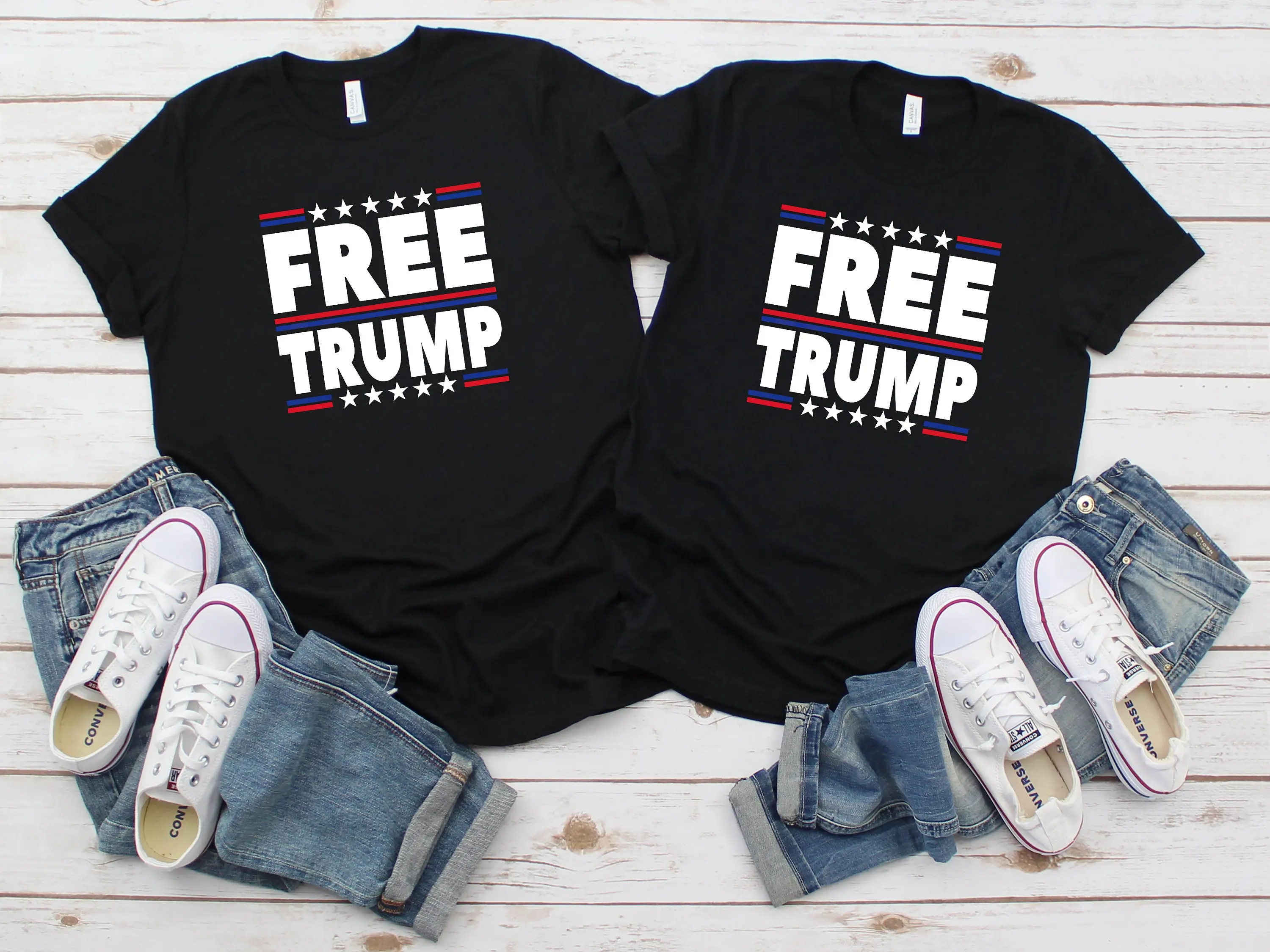 Free Trump T Shirt I Stand With Support Not Guilty Political False Indictment