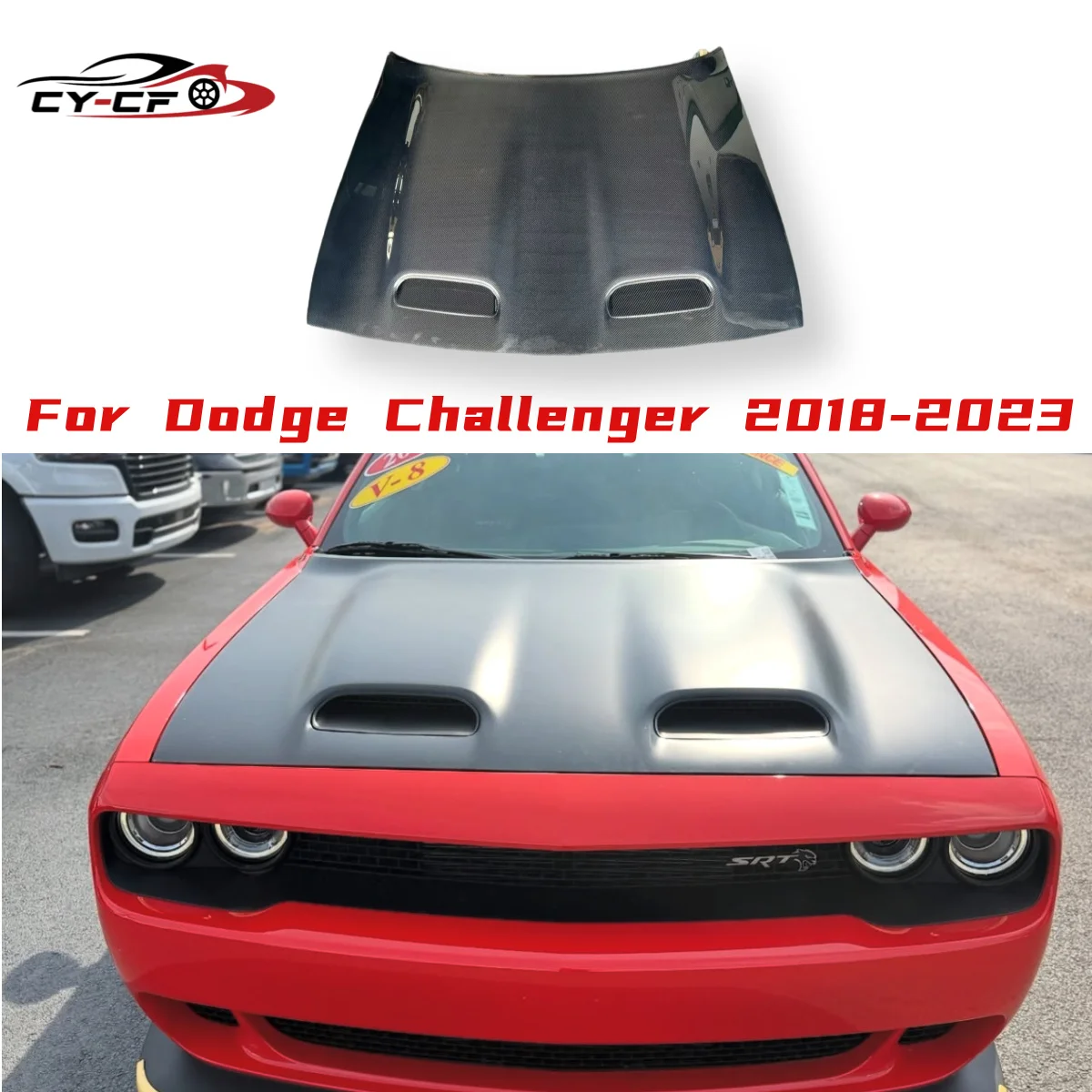 

High Quality Carbon Fiber Front Engine Hood Vent Cover for Dodge Challenger SRT