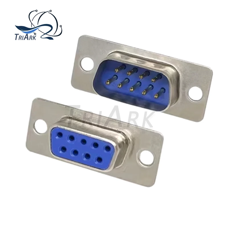 10PCS DB9 Female Male Socket Plug Connector 9pin Copper RS232 COM Socket Adapter DB9 Plastic Shell RS232 Serial Port Connector