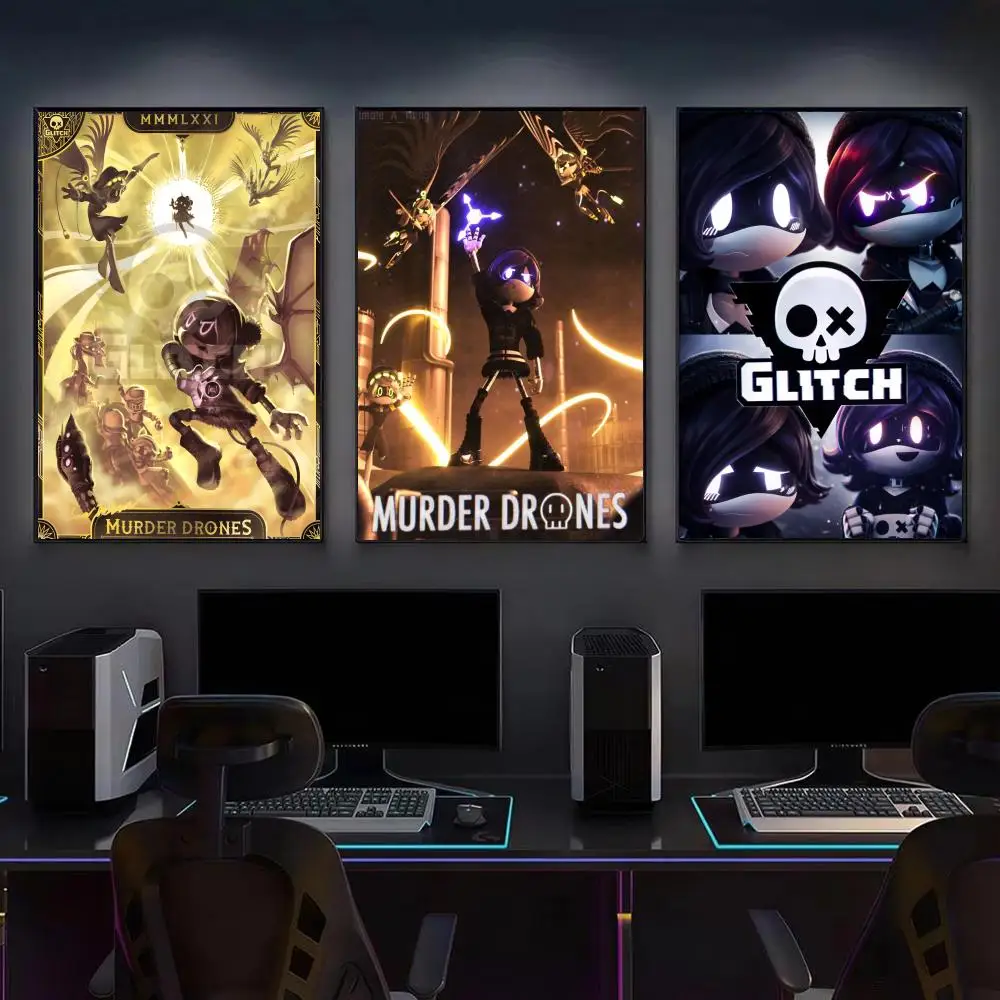 Cartoon M-Murder Drones Poster Modern Aesthetic Canvas Wall Art Poster Cool Room Stuff Bedroom Decor