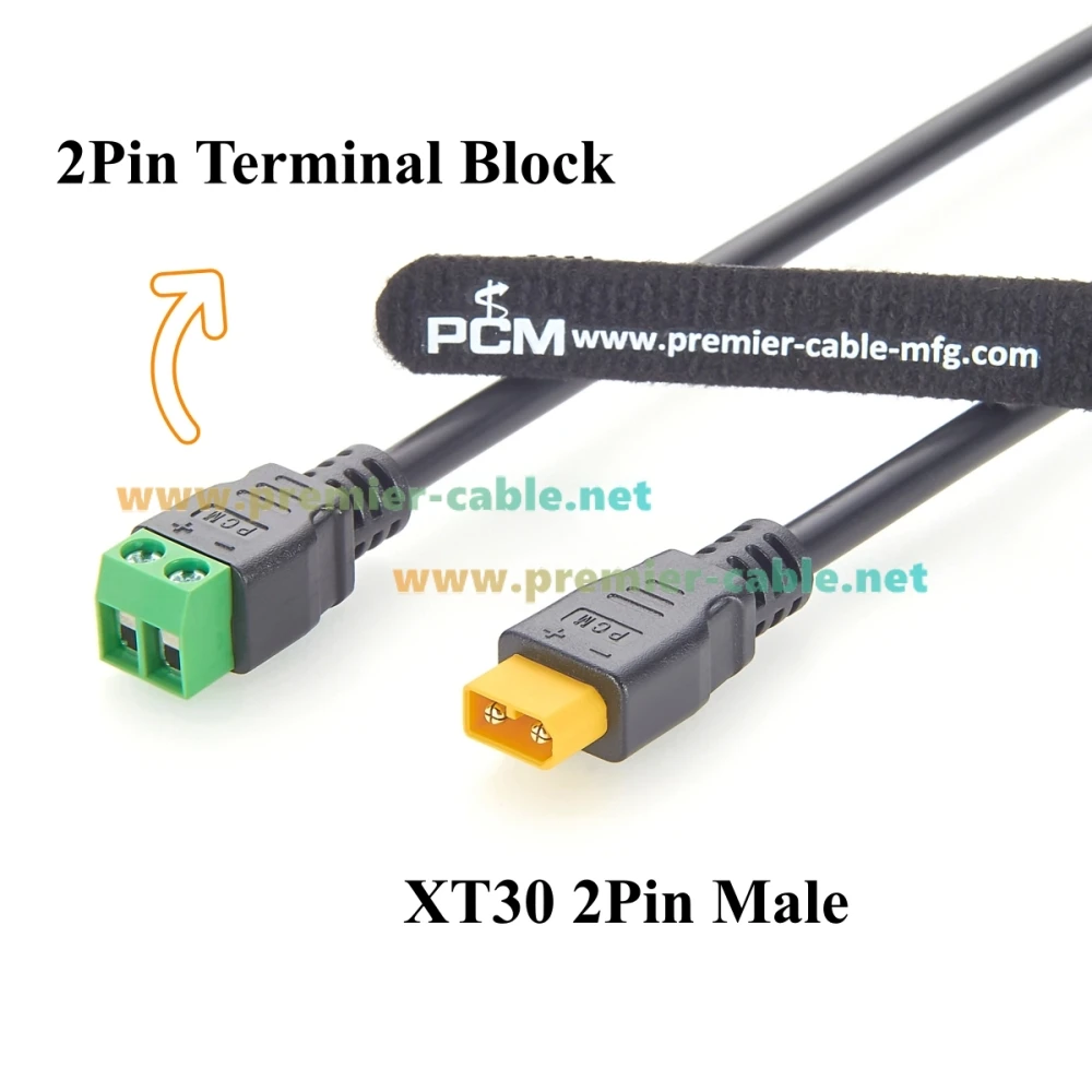 XT30 Stecker auf 2-Pin Schraubklemmenadapterkabel 18AWG XT30 auf 5,0mm Raster Lötfreies Anschlusskabel für LiPo-Akku – Detail 3