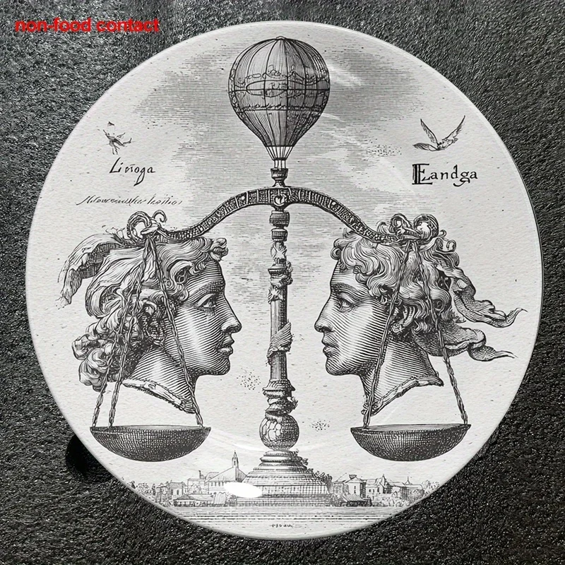 1pc Vintage Justice Scale Ceramic Wall Art - 8