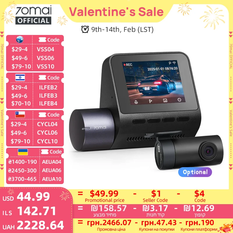 Dash Cam A400 1440P 145° FOV