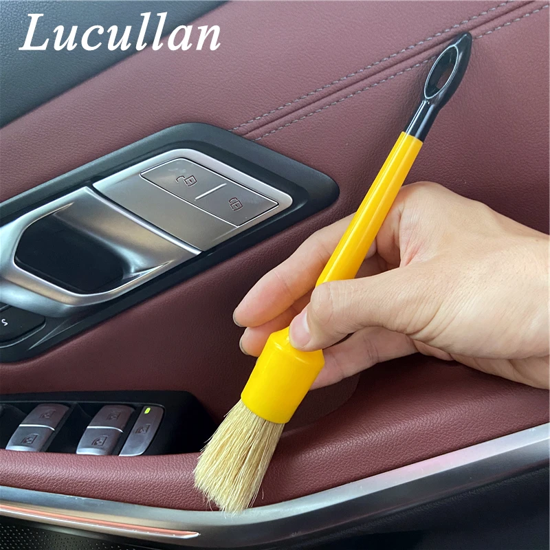 Lucullan Exterior Pre-wash and Interior Detailing Brush 3 Set Premium Boar\'s Hair Cleaning Kits