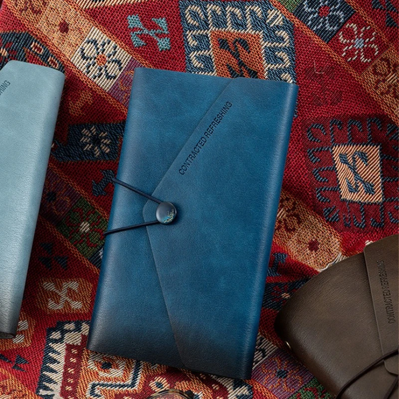 A6 Loose-Leaf Notebook High-Value Gradient Color Pocket A7 Small Notebook Soft Leather with Inner Stationery
