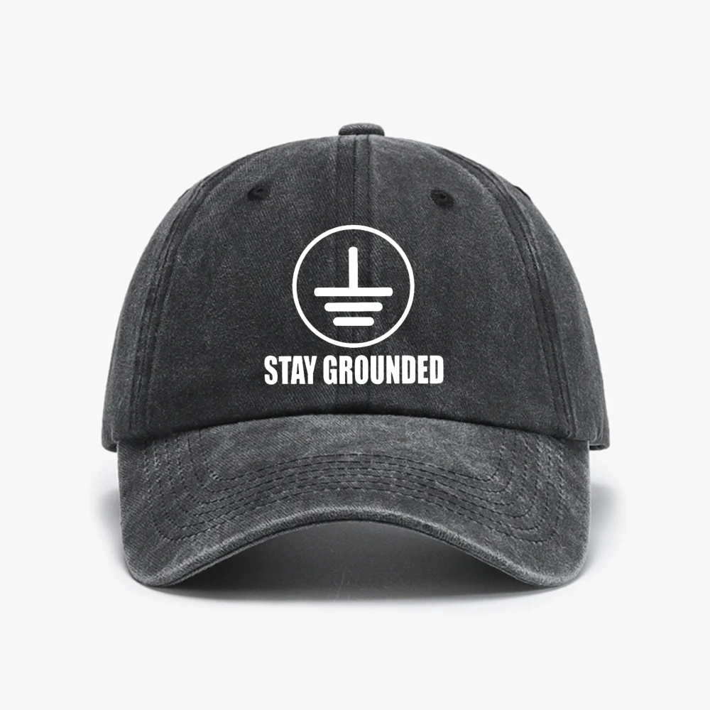 

Stay Grounded Funny Nerd Engineer Gift Baseball Cap fashion Washed Distressed Denim caps Adjustable Snapback hats gorras