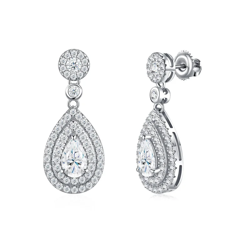 

ZFSILVER Модные классические серьги-капли из серебра 925 пробы с муассанитом D-цвета для женщин, аксессуары, ювелирные изделия, подарок E17088