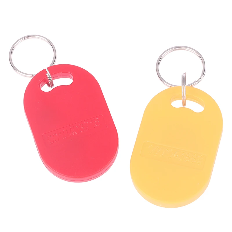 Dual Chip Frequency RFID Composite Key Tags, IC mutável e ID Keyfob, 125KHZ, T5577, 13.56MHZ, regravável