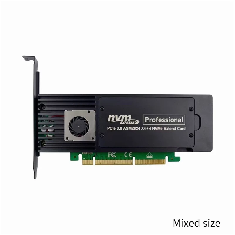 Adaptor Konverter Hard PCIE Kartu Ekspansi 4-Port M.2 NVMe PCIE X16