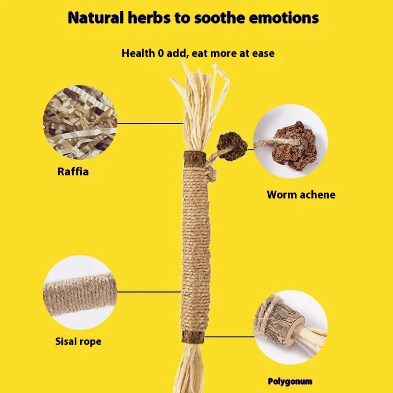 Polygonum Polygonum Molar Stick Cat Toy Self-Amusement Catnip Ball Fun Cat Stick Bite Resistant Cat Biting Cleaning Supplies